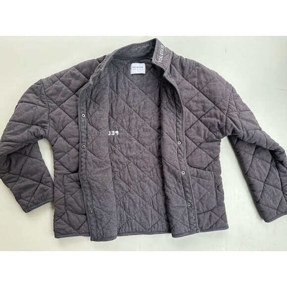 Peloton Cotton Blend Quilted Snap Front Jacket Shacket Heathered Gray - Large - Picture 8 of 8